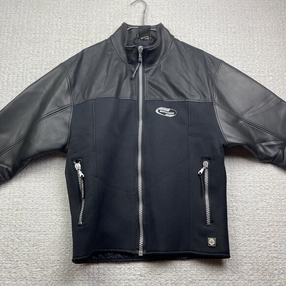 VTG Sea-doo Bombardier Racing Biker Neoprene Jacket Quilted Black Men S Jet Ski - Picture 7 of 14